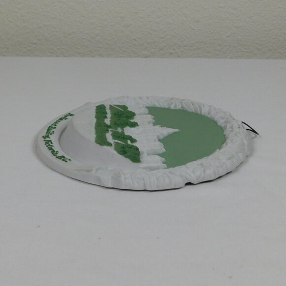 Parliament Building Victoria BC Green Jasperware Wall Decor 5.5" Plaque Vintage - Picture 4 of 8